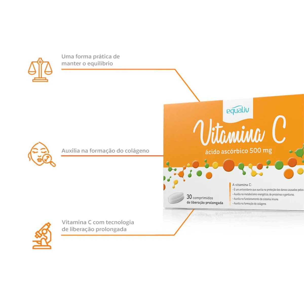 Equaliv Vitamina C 500mg 30 Comprimidos de Liberação Prolongada — imagem 3 | Farmácia Resyla