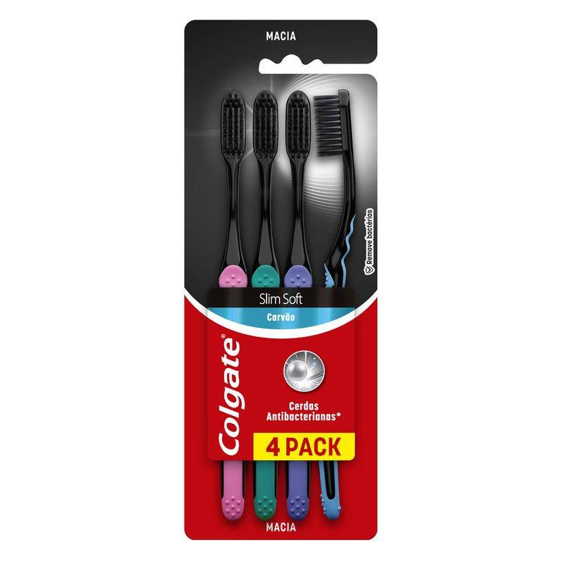 Escova Dental Colgate Slim Soft Black Infusão de Carvão Cerdas Macia 4 Unidades — imagem 2 | Farmácia Resyla