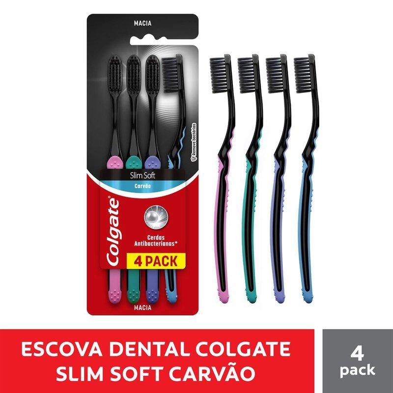 Escova Dental Colgate Slim Soft Black Infusão de Carvão Cerdas Macia 4 Unidades — imagem 4 | Farmácia Resyla