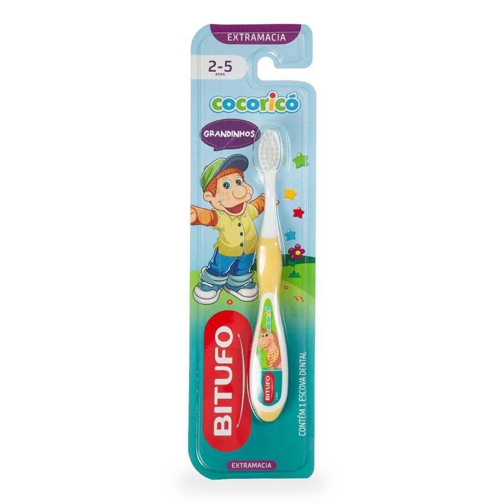 Escova Dental Infantil Bitufo Grandinhos Cocoricó Ultra Macia de 2 a 5 anos 1 Unidade — Bitufo | Farmácia Resyla