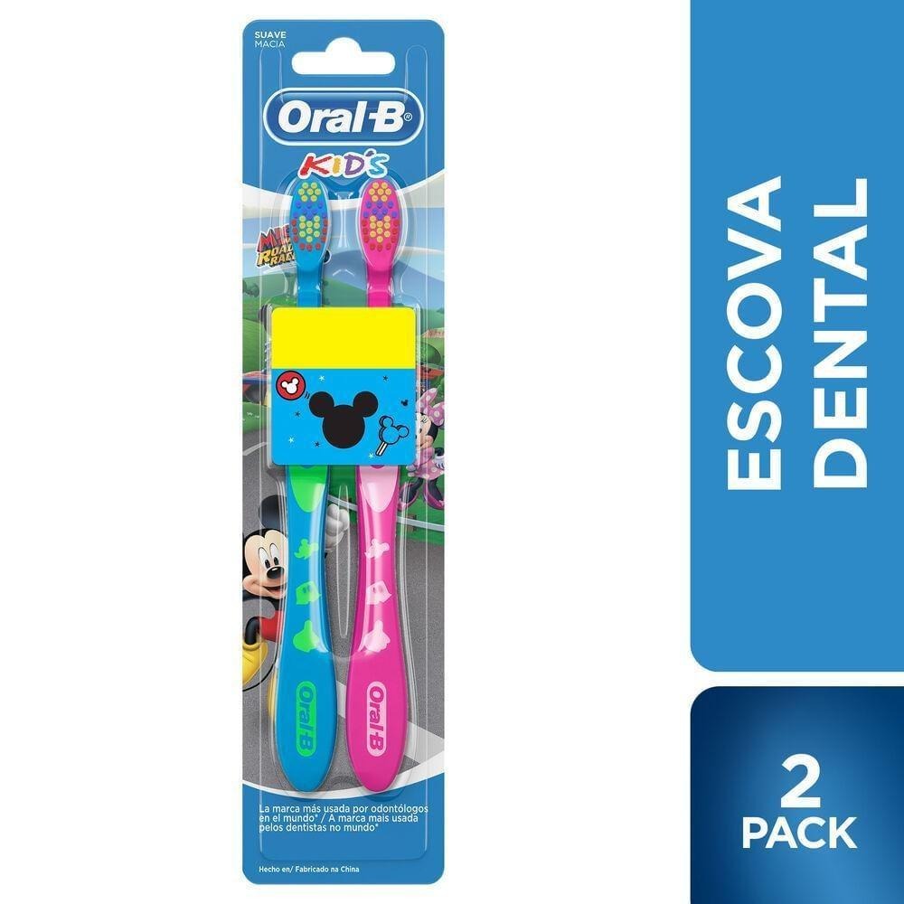 Escova Dental Infantil Oral-B Mickey & Minnie Cerdas Macias 2 Unidades — imagem 2 | Farmácia Resyla