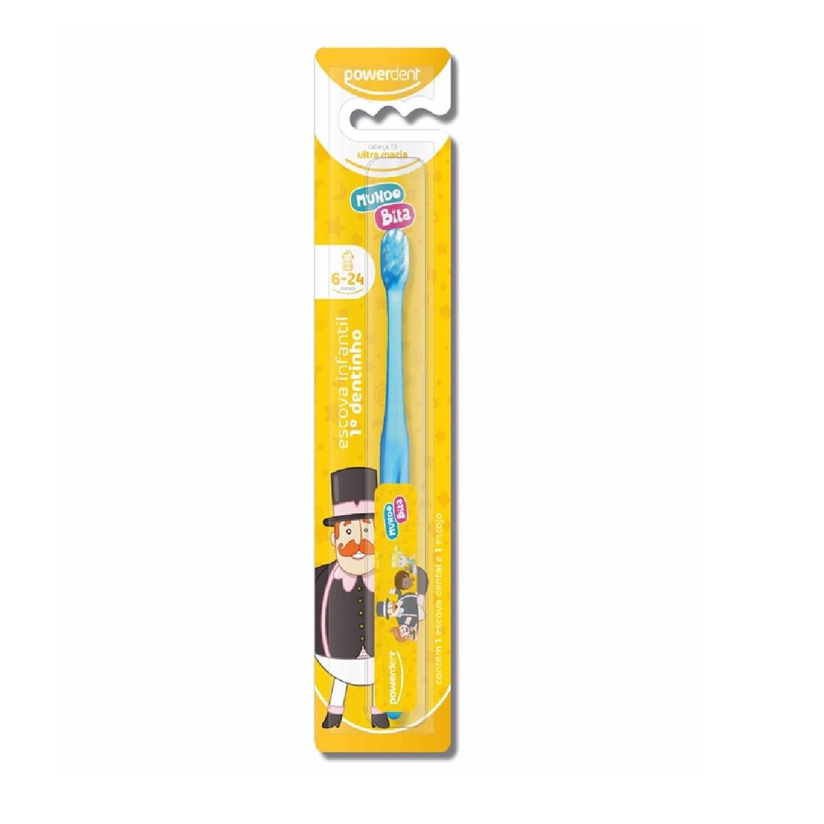 Escova Dental Infantil Powerdent Mundo Bita Primeiro Dentinho Ultra Macia 6 a 24 meses 1 Unidade — Powerdent | Farmácia Resyla