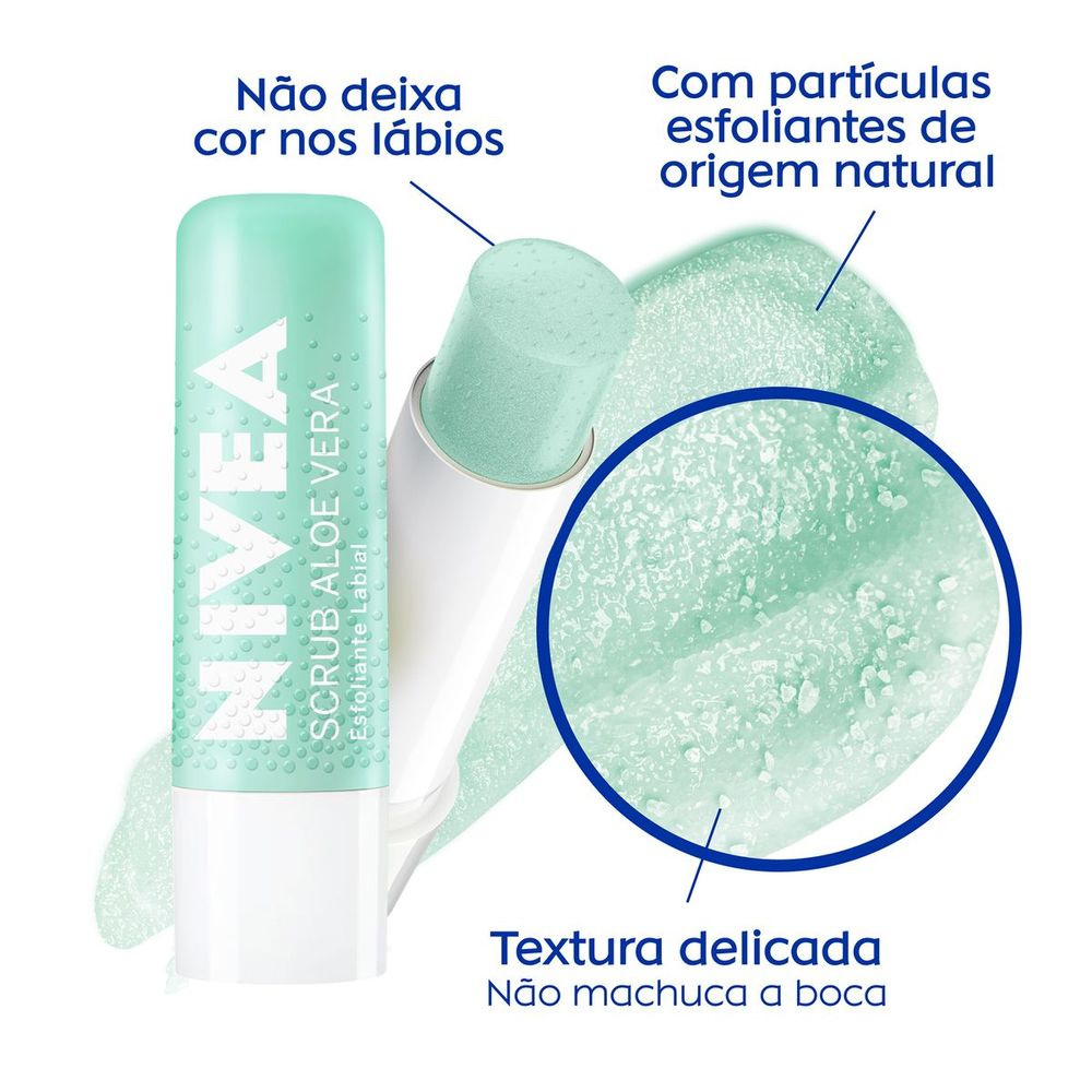 Esfoliante Labial Nivea Scrub Aloe Vera + Vitamina E 4,8g — imagem 4 | Farmácia Resyla