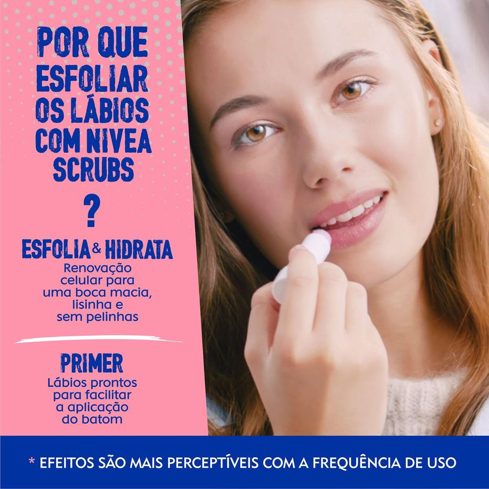 Esfoliante Labial Nivea Scrub Rosa Mosqueta + Vitamina E 4,8g — imagem 3 | Farmácia Resyla