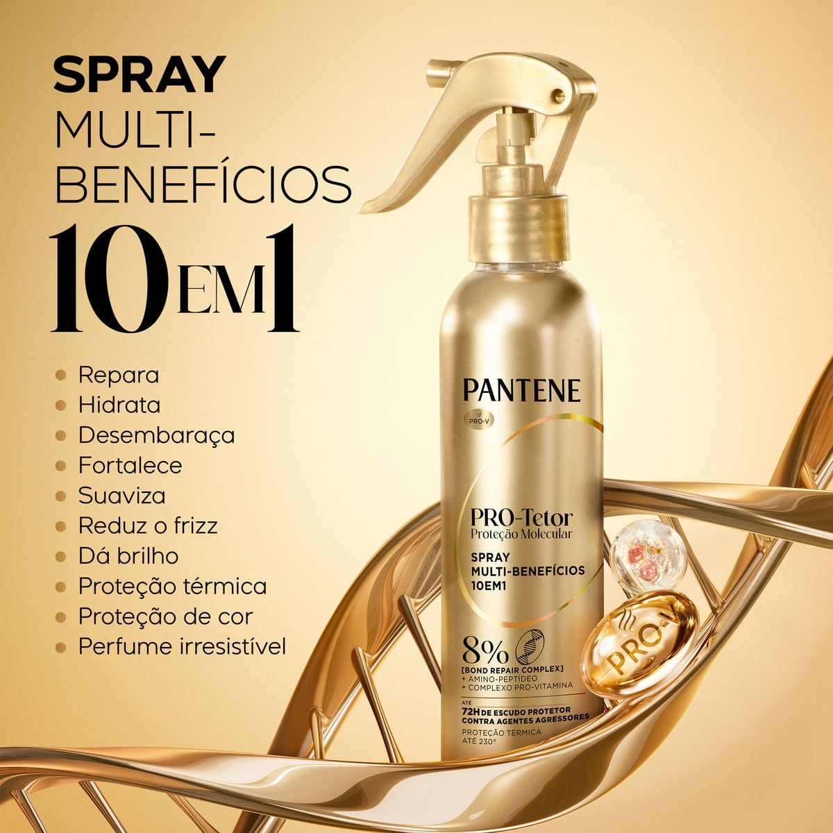 Finalizador Pantene Proteção Molecular Protetor Térmico Spray 170ml — imagem 2 | Farmácia Resyla