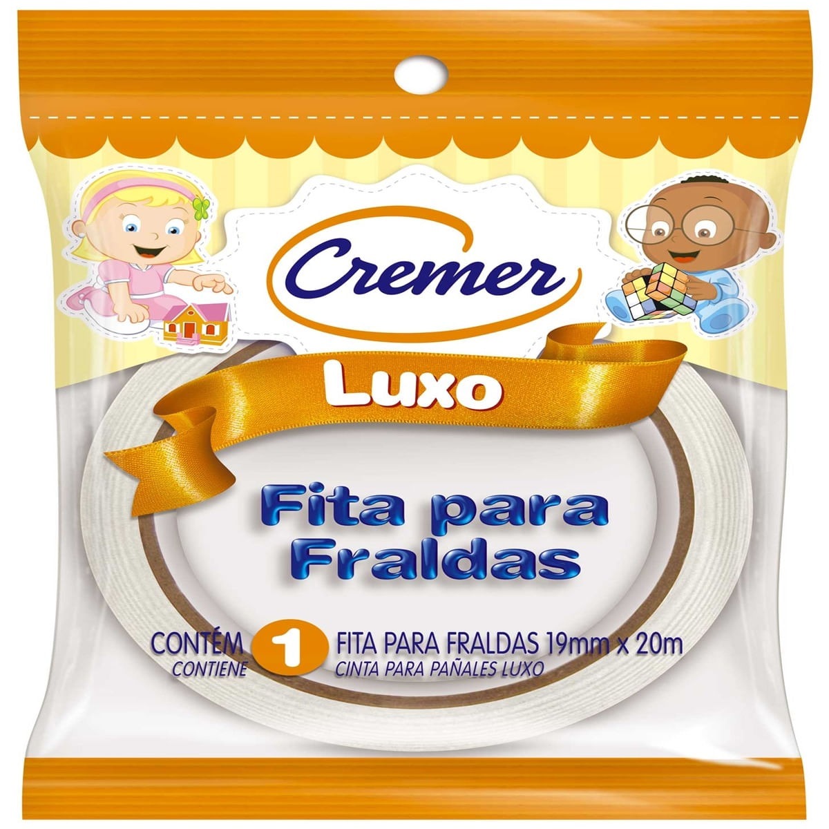 Fita Adesiva para Fralda Cremer Luxo Branca 19mm x 20m 1 Unidade — Cremer | Farmácia Resyla