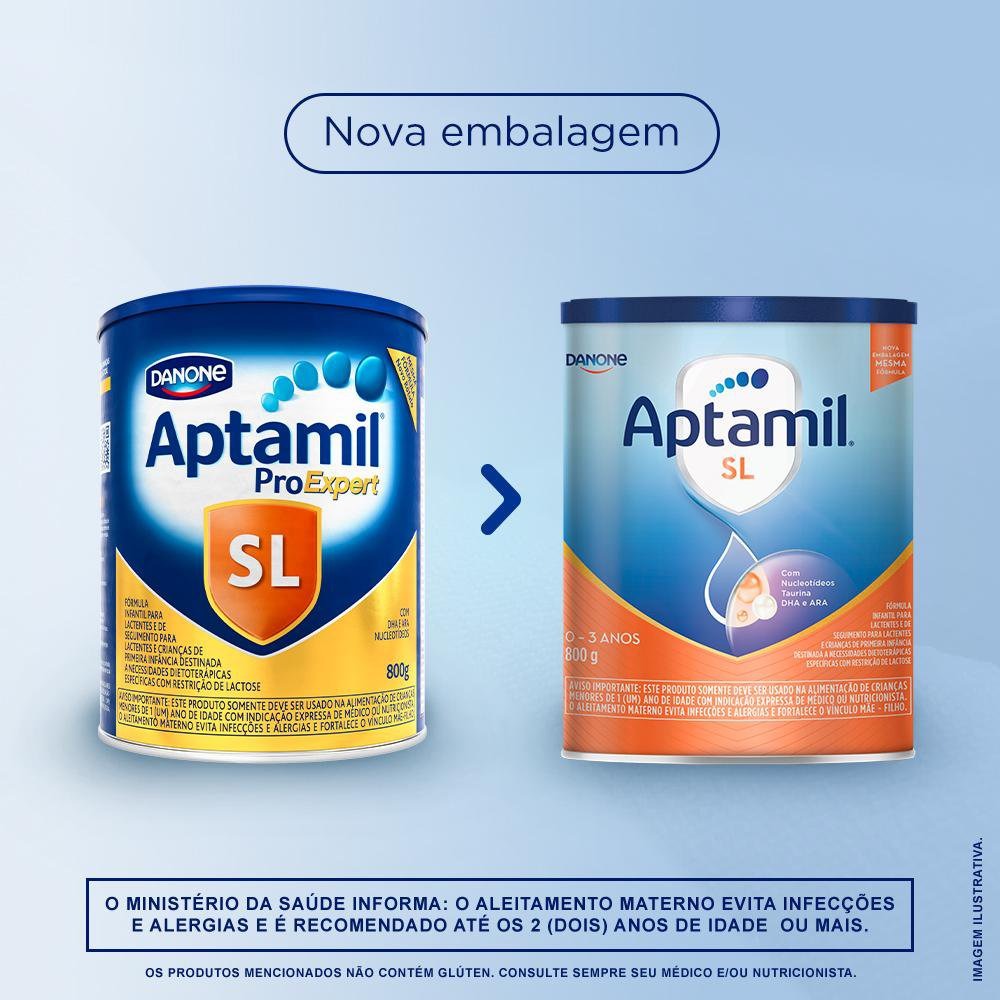Fórmula Infantil Aptamil SL Sem Lactose de 0 a 3 anos 800g — imagem 4 | Farmácia Resyla