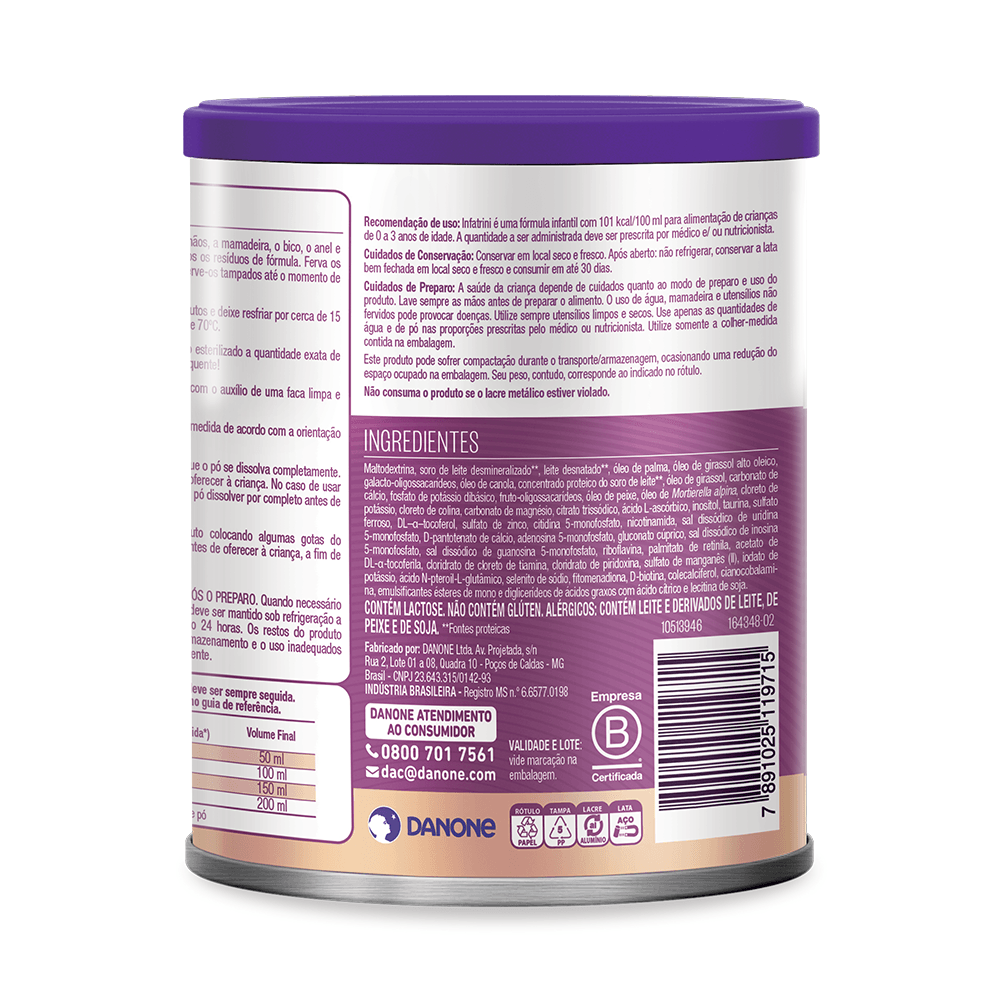 Fórmula Infantil Infatrini DHA ARA 400g — imagem 3 | Farmácia Resyla