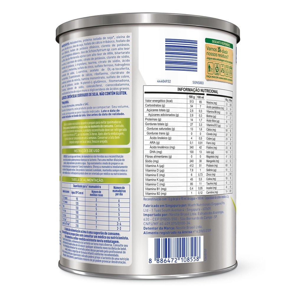 Fórmula Infantil NAN SciencePro Soja Sem Lactose 800g — imagem 2 | Farmácia Resyla