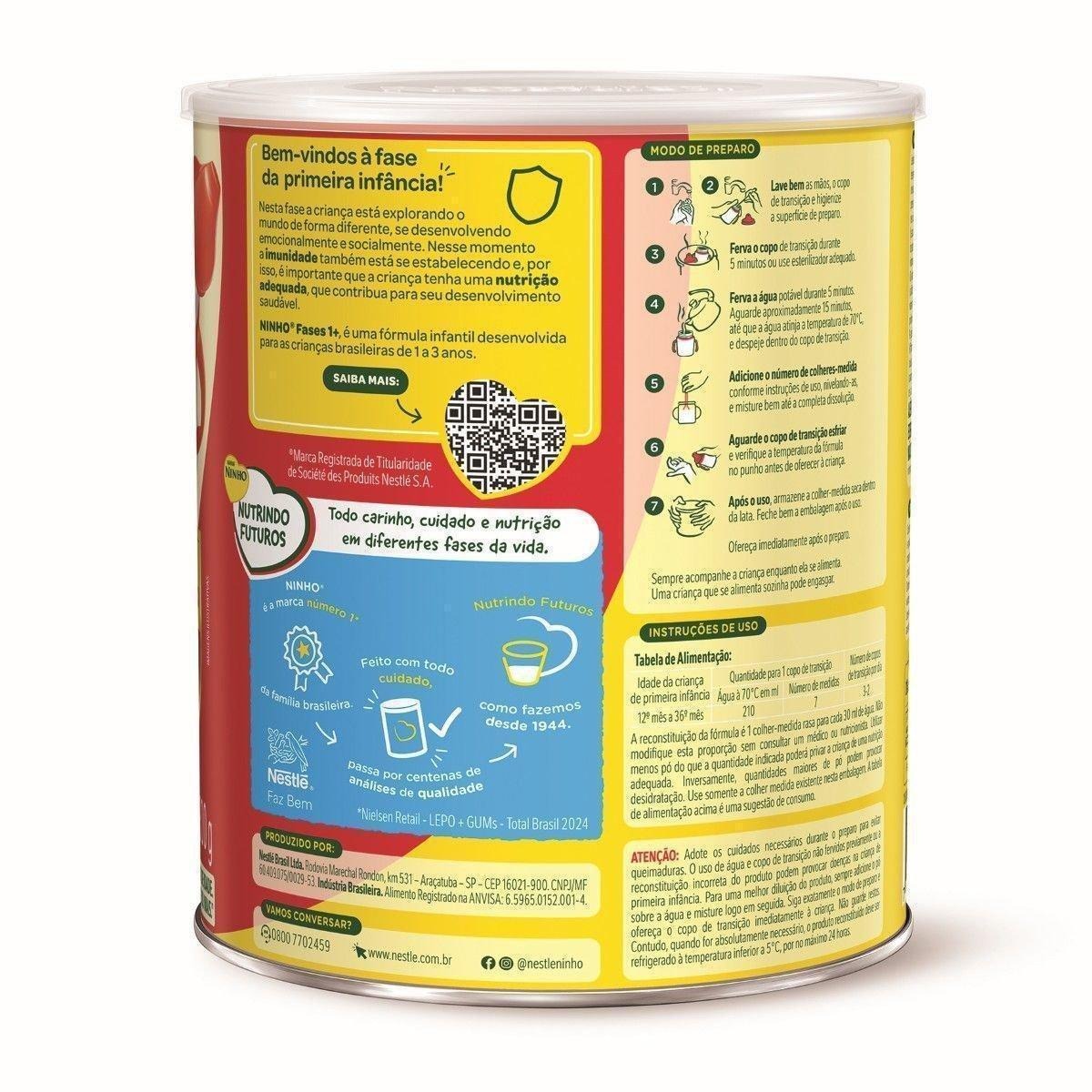 Fórmula Infantil Ninho Primeira Infância 1 a 3 Anos Nutri Fases 1+ 800g — imagem 2 | Farmácia Resyla