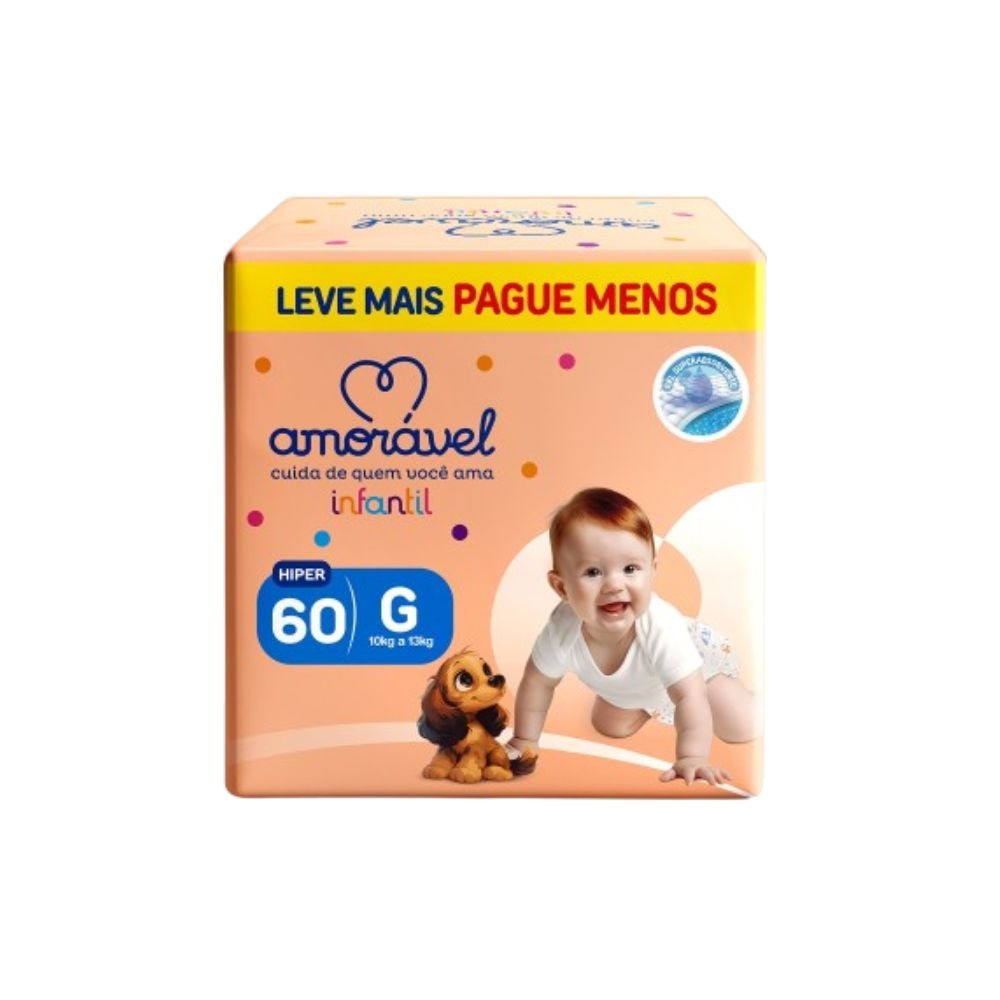 Fralda Amoravel Basic G 60 Unidades — Amoravel | Farmácia Resyla