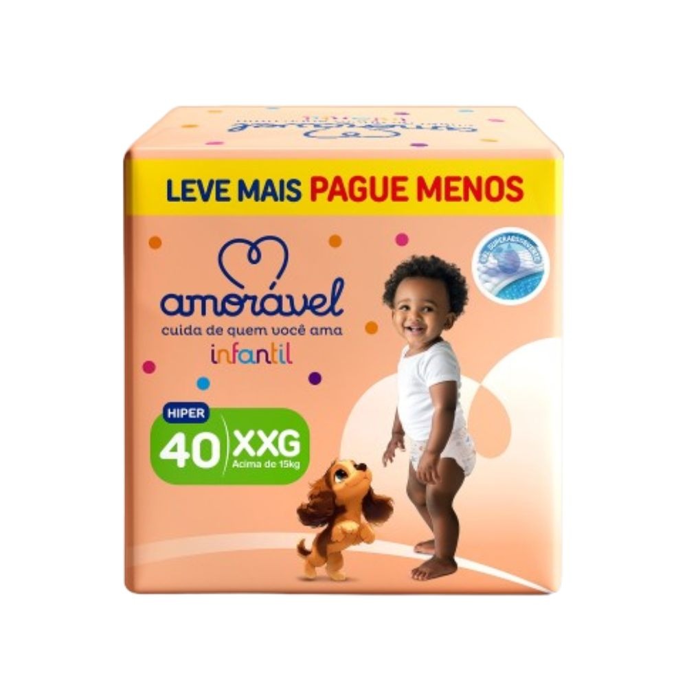Fralda Amorável Basic Hiper Xxg 40 Unidades — Amoravel | Farmácia Resyla