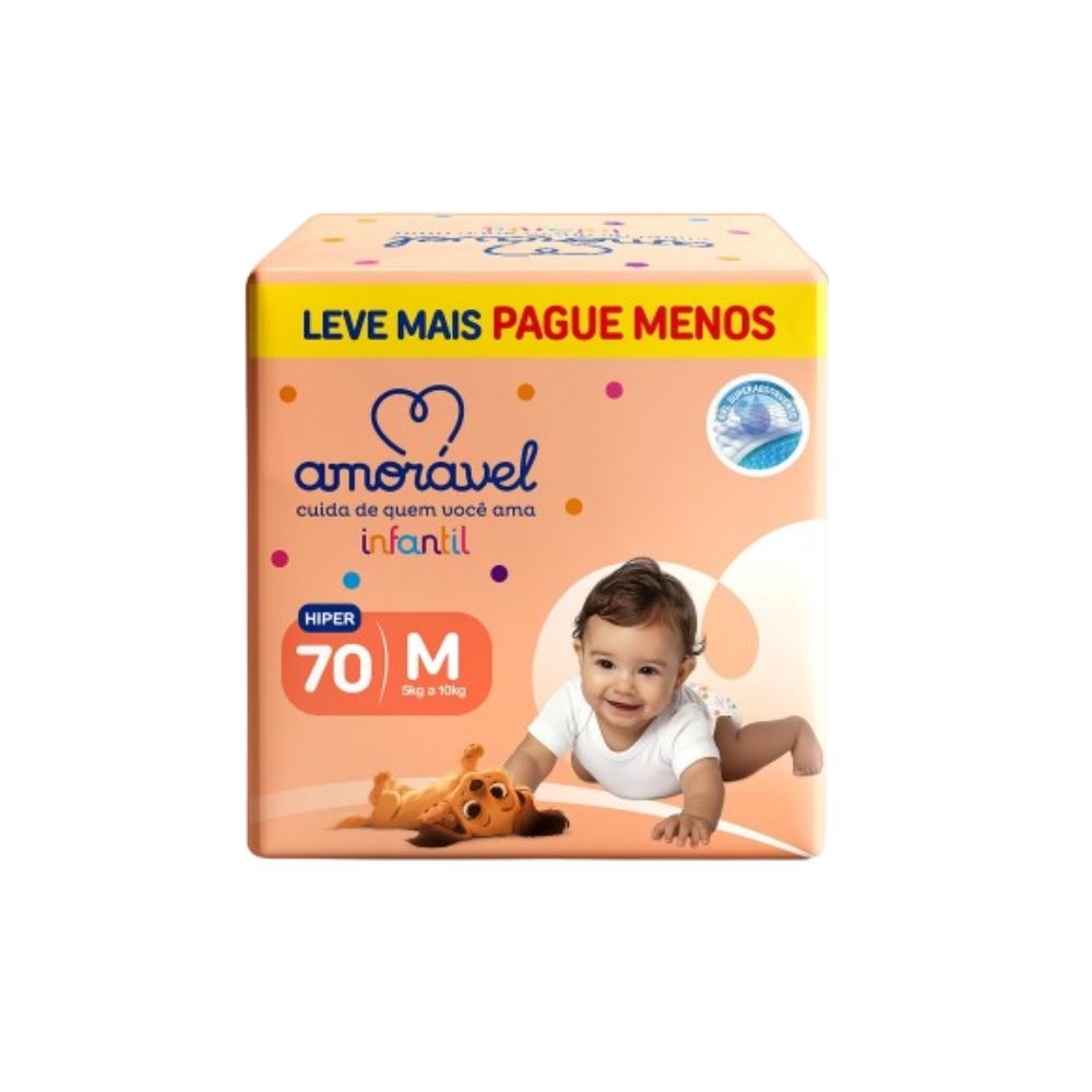 Fralda Amoravel Basic M 70 Unidades — Amoravel | Farmácia Resyla