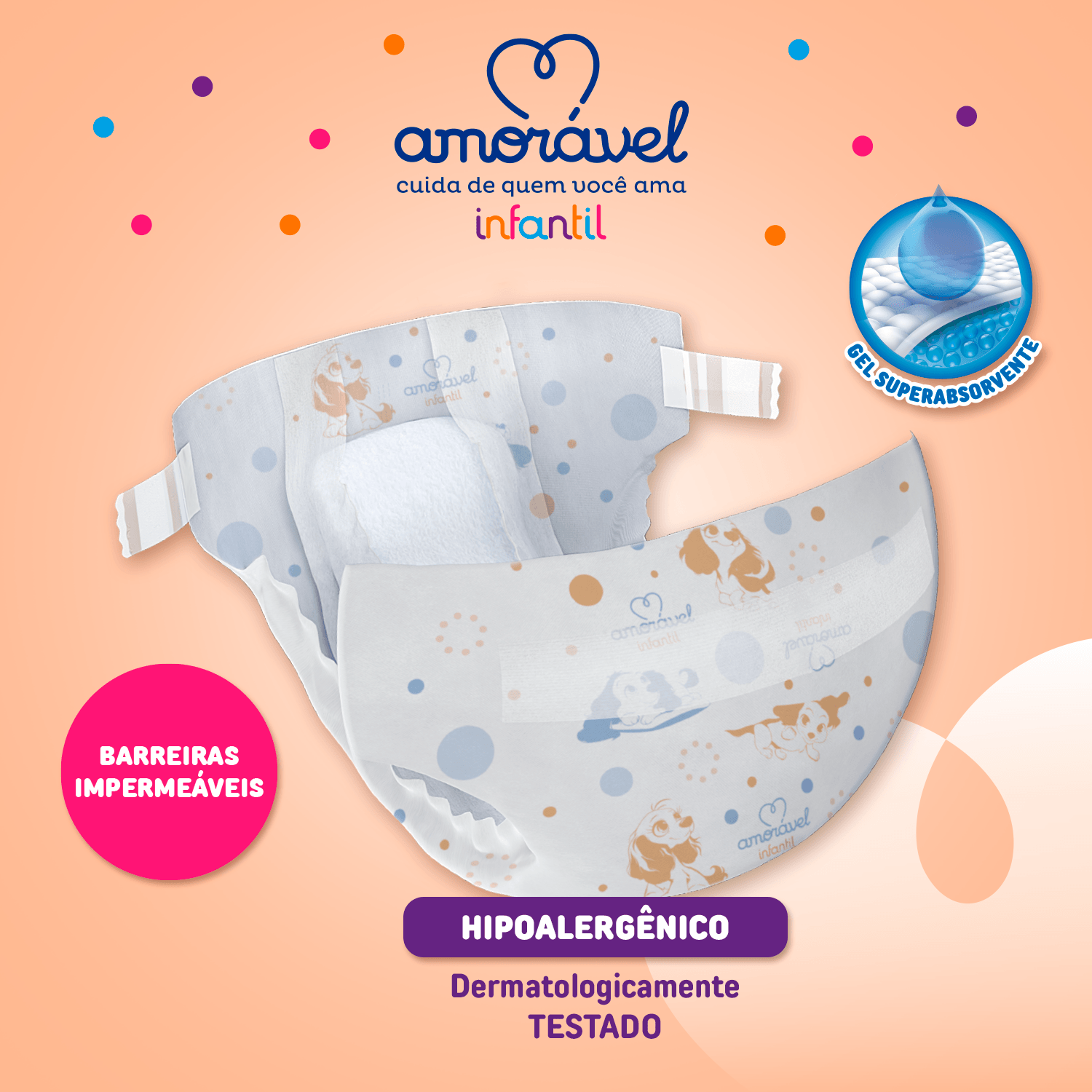 Fralda Amoravel Basic M 70 Unidades — imagem 2 | Farmácia Resyla