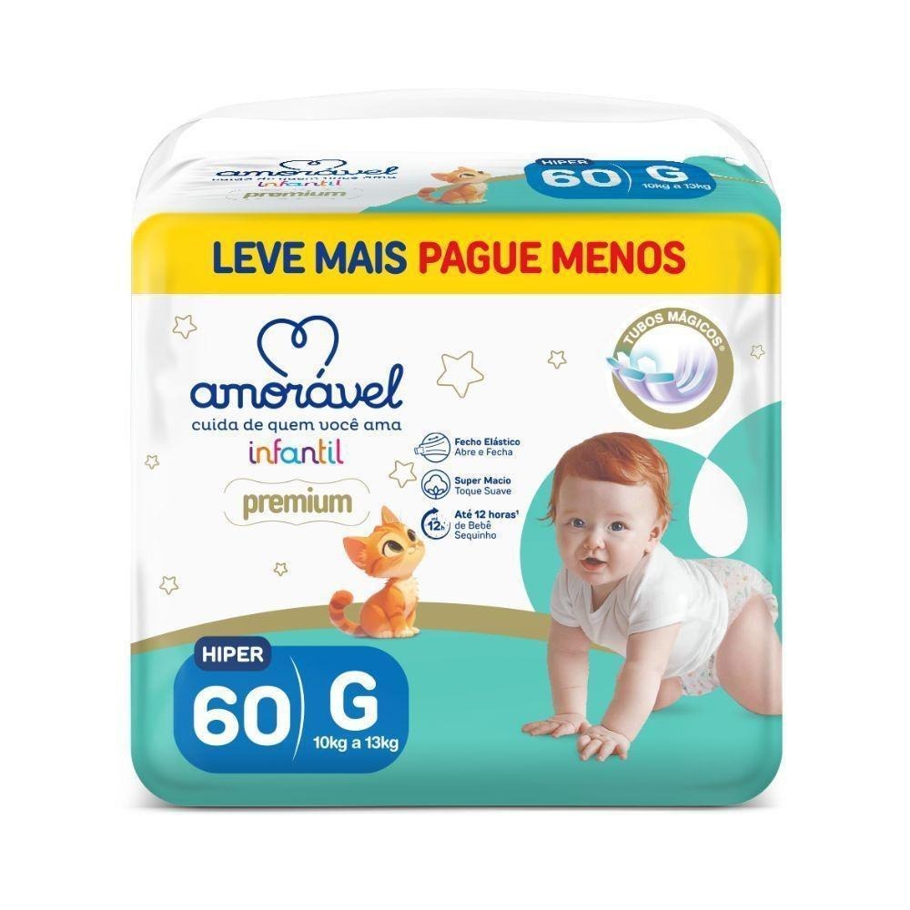 Fralda Amorável Premium G 60 Unidades — Amoravel | Farmácia Resyla