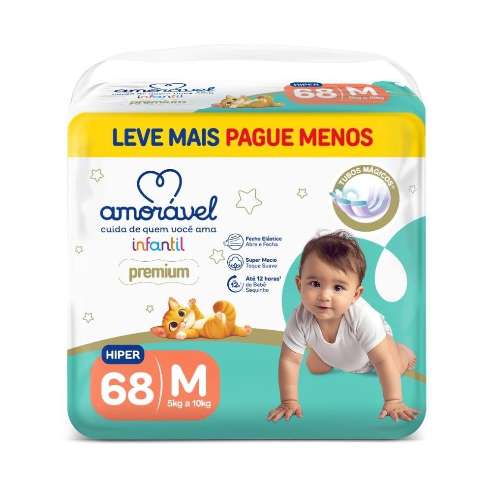 Fralda Amorável Premium M 68 Unidades — Amoravel | Farmácia Resyla