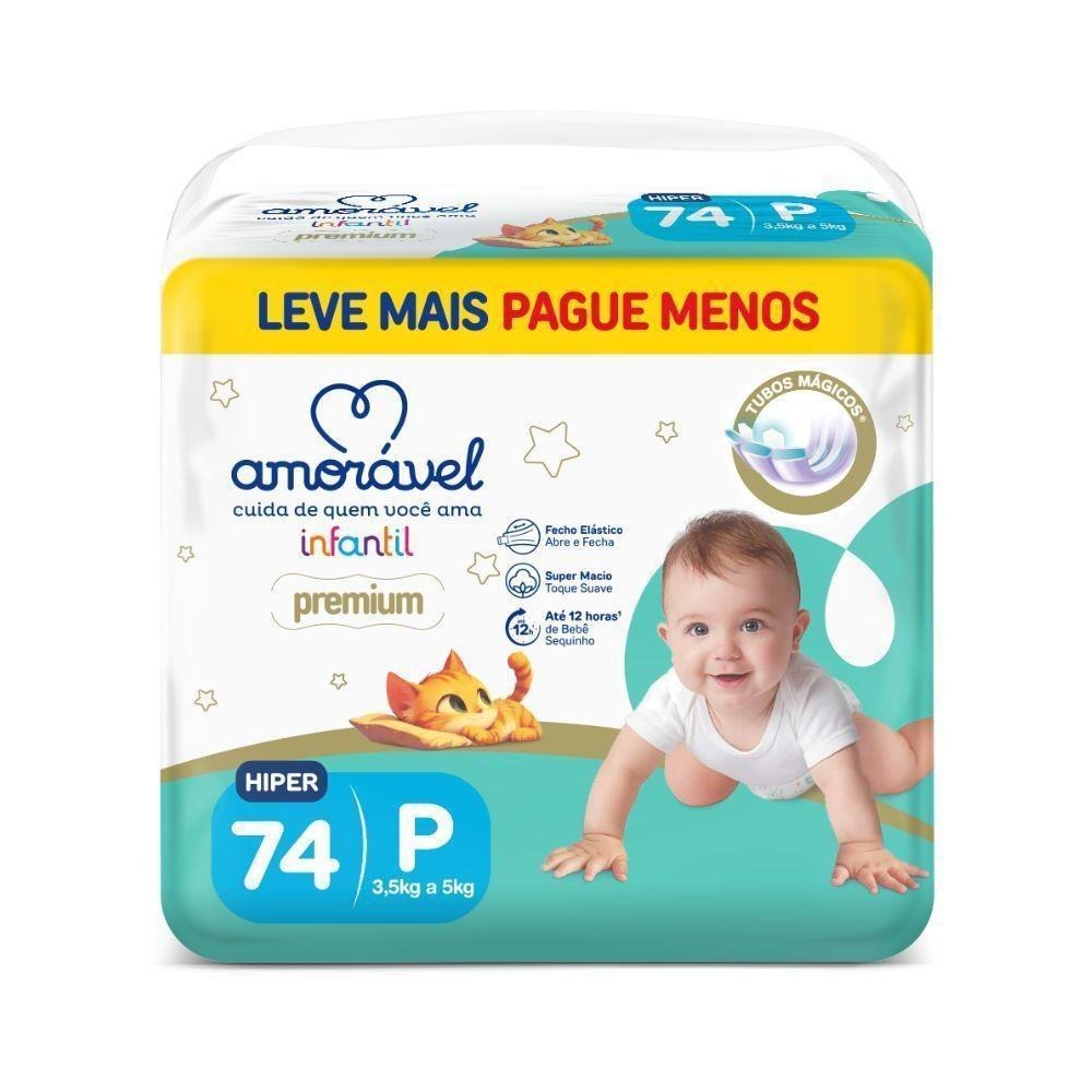 Fralda Amorável Premium P 74 Unidades — Amoravel | Farmácia Resyla