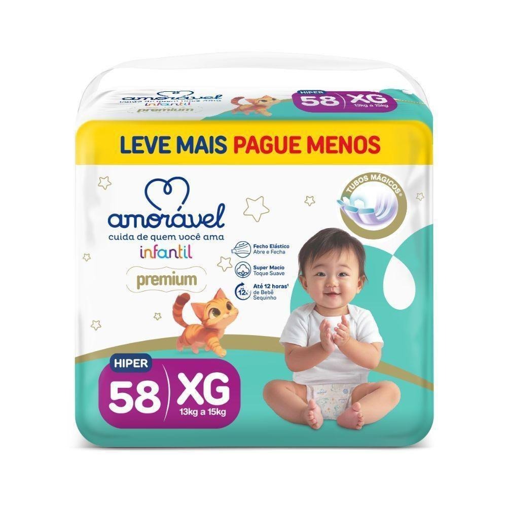 Fralda Amorável Premium XG 58 Unidades — Amoravel | Farmácia Resyla
