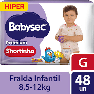 Fralda Babysec Premium Shortinho Galinha Pintadinha G 48 Unidades — Babysec | Farmácia Resyla