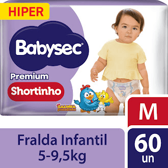 Fralda Babysec Premium Shortinho Galinha Pintadinha M 60 Unidades — Babysec | Farmácia Resyla