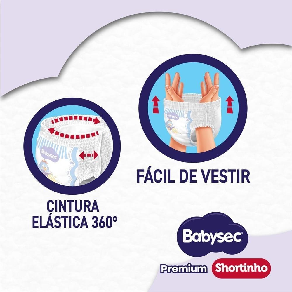 Fralda Babysec Premium Shortinho Galinha Pintadinha XG 42 Unidades — imagem 4 | Farmácia Resyla