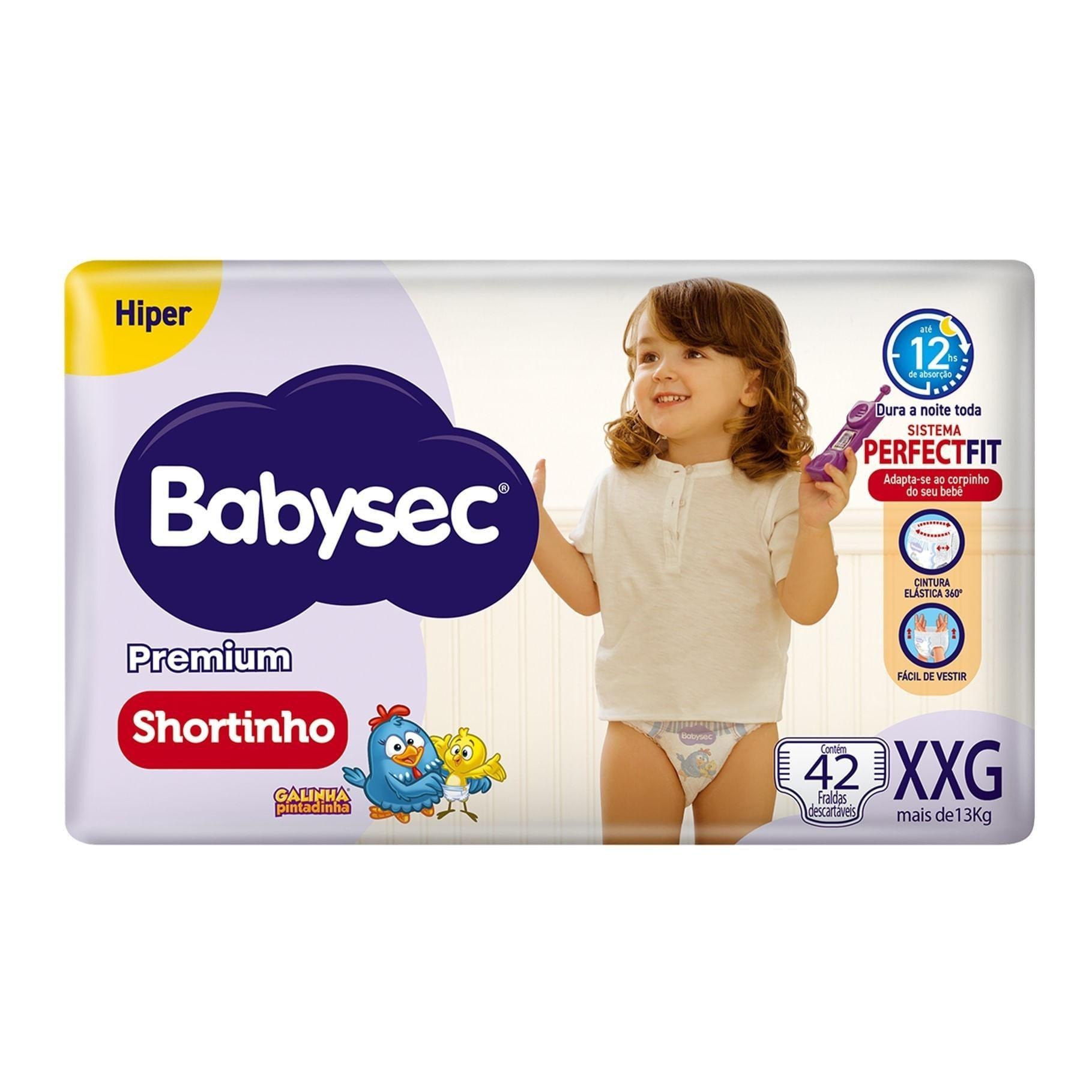 Fralda Babysec Premium Shortinho Galinha Pintadinha XXG 42 Unidades — imagem 2 | Farmácia Resyla