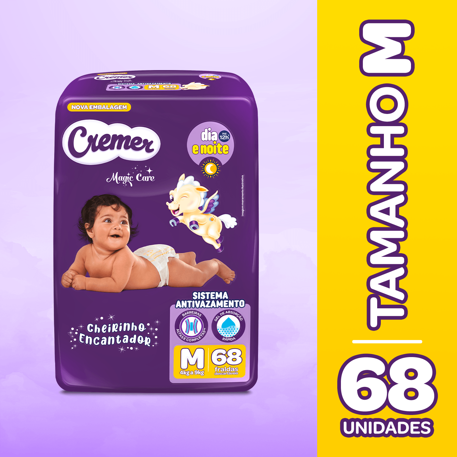 Fralda Cremer Magic Care Dia e Noite M 68 Unidades — Cremer | Farmácia Resyla
