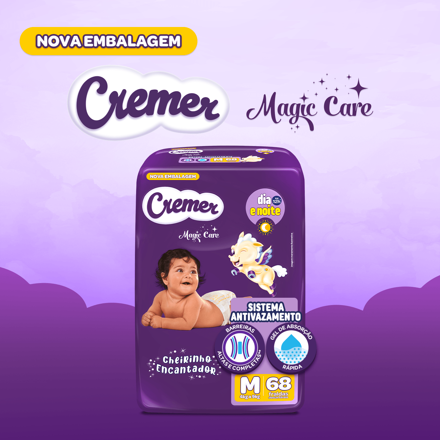 Fralda Cremer Magic Care Dia e Noite M 68 Unidades — imagem 4 | Farmácia Resyla