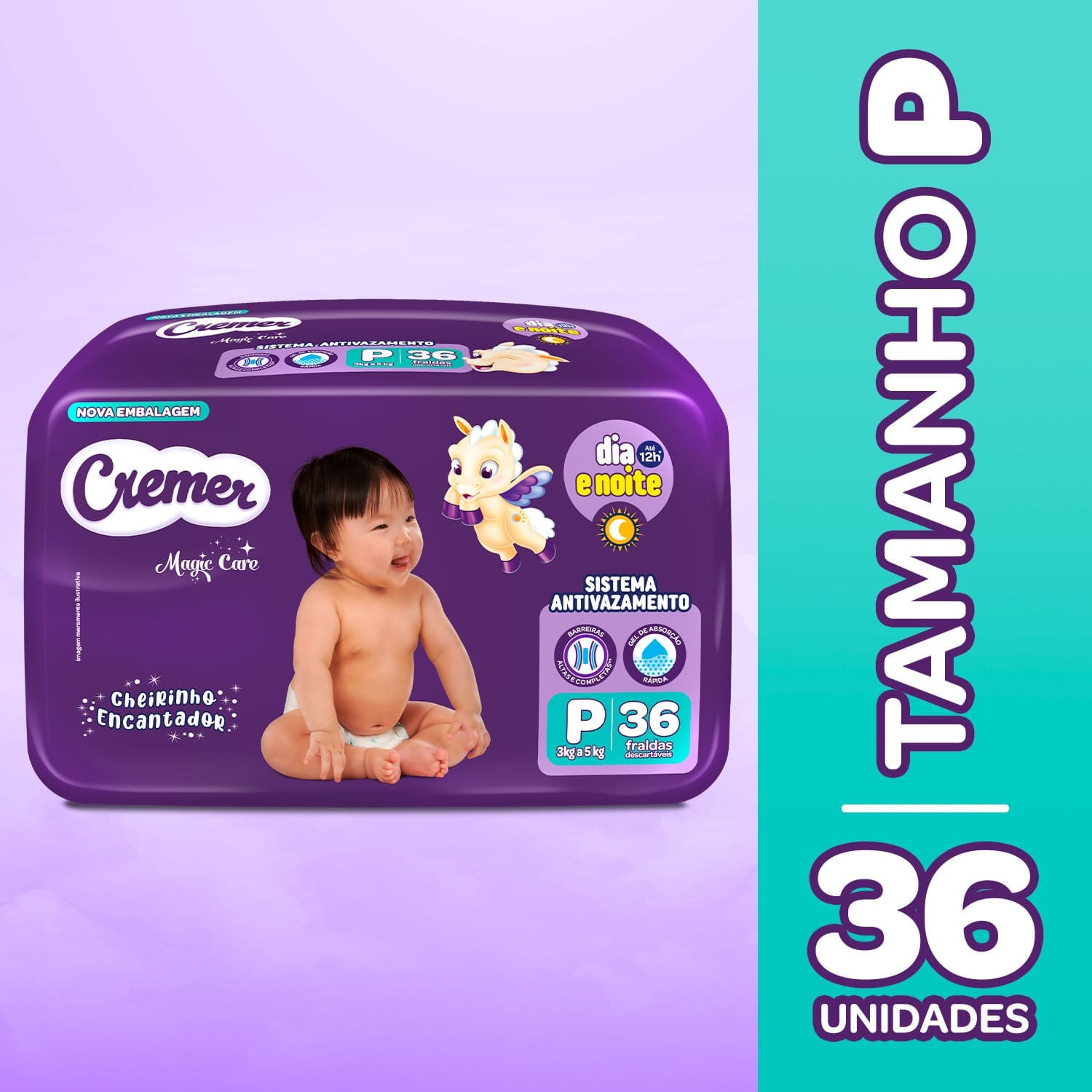 Fralda Cremer Magic Care Dia e Noite P 36 Unidades — Cremer | Farmácia Resyla