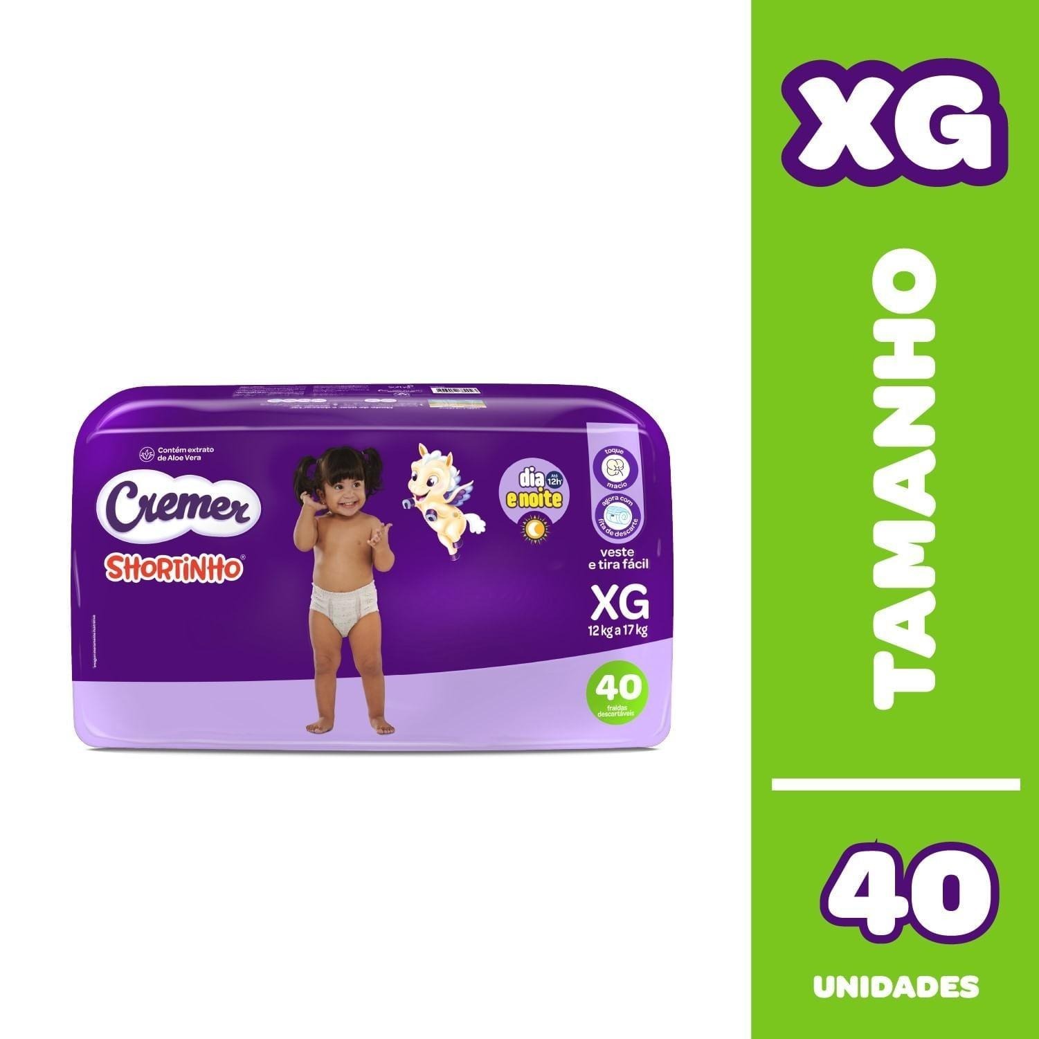 Fralda Cremer Shortinho Xg 40 Unidades — Cremer | Farmácia Resyla