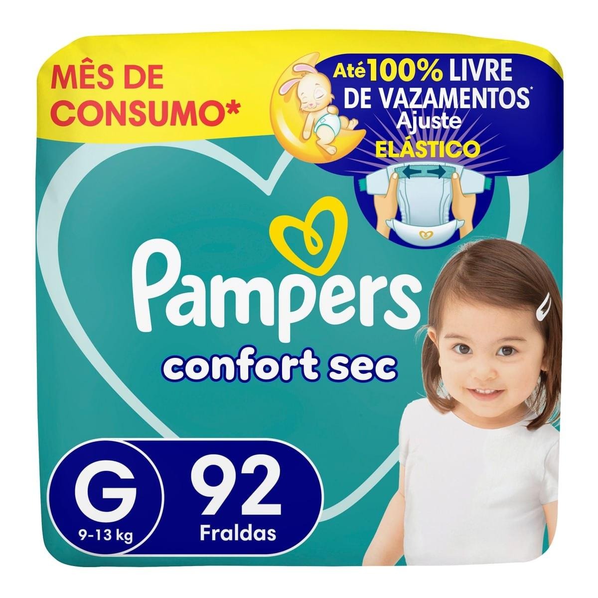 Fralda Descartável Infantil Pampers Confort Sec G 92 Unidades — Pampers | Farmácia Resyla