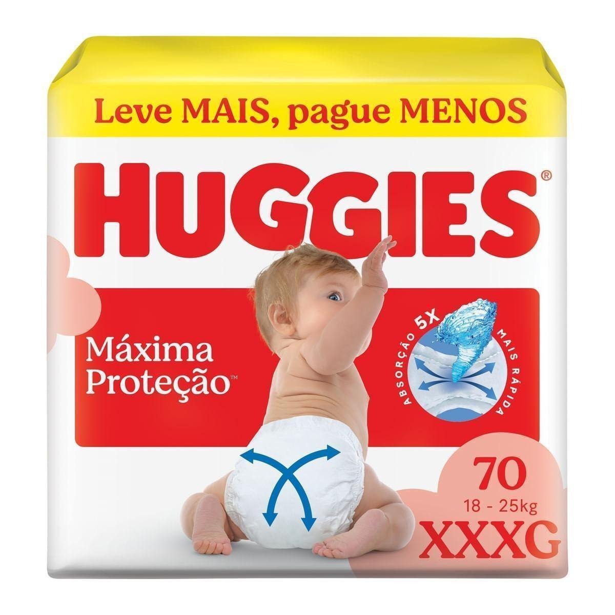 Fralda Huggies Máxima Proteção XXXG 70 Unidades — Huggies | Farmácia Resyla