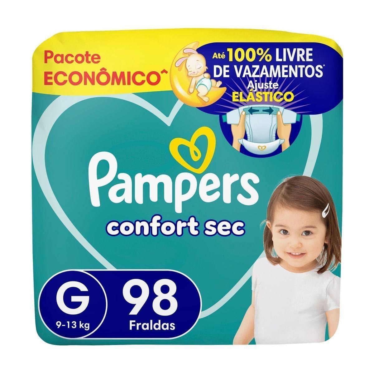 Fralda Pampers Confort Sec G 98 Unidades — Pampers | Farmácia Resyla