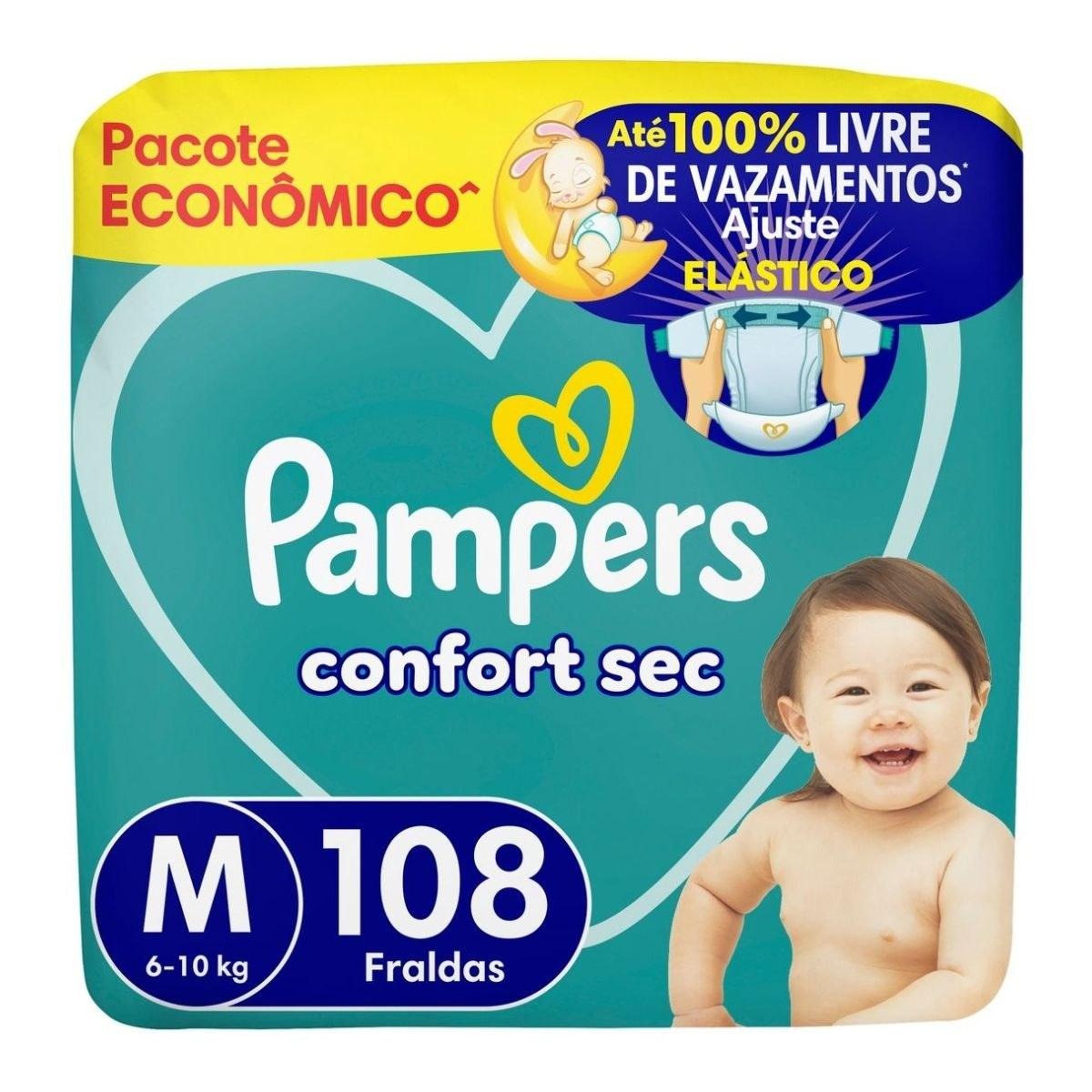 Fralda Pampers Confort Sec M 108 Unidades — Pampers | Farmácia Resyla