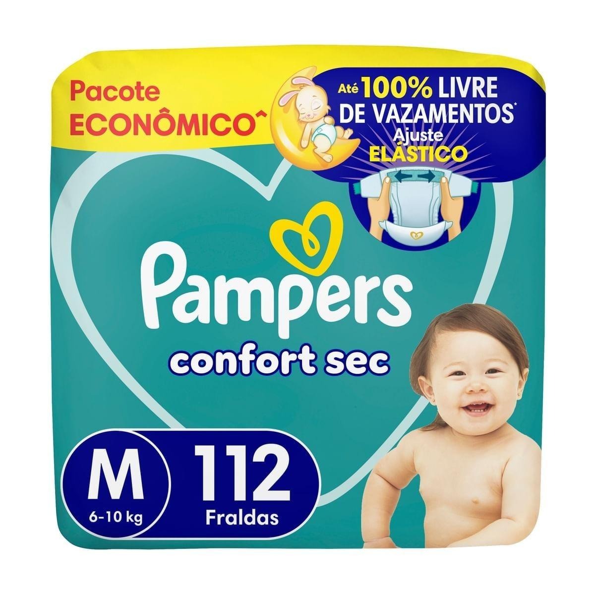 Fralda Pampers Confort Sec M 112 Unidades — Pampers | Farmácia Resyla