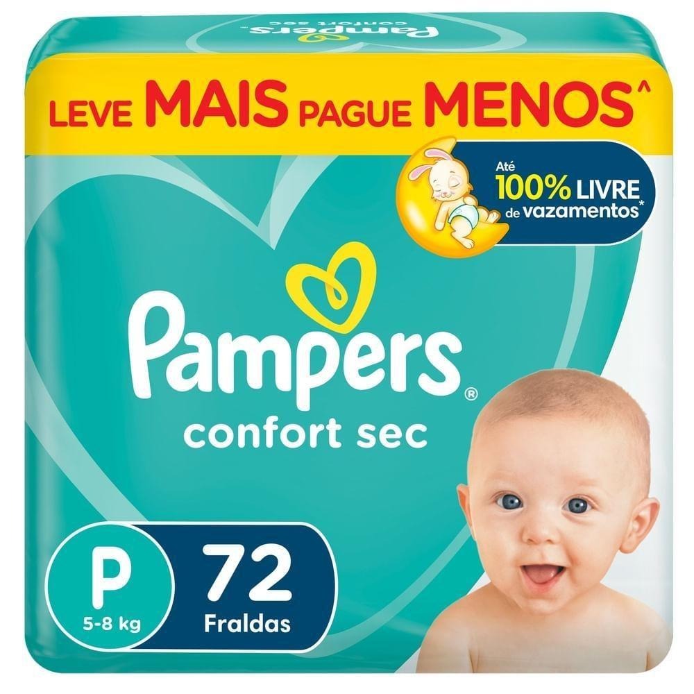 Fralda Pampers Confort Sec P 72 Unidades — Pampers | Farmácia Resyla