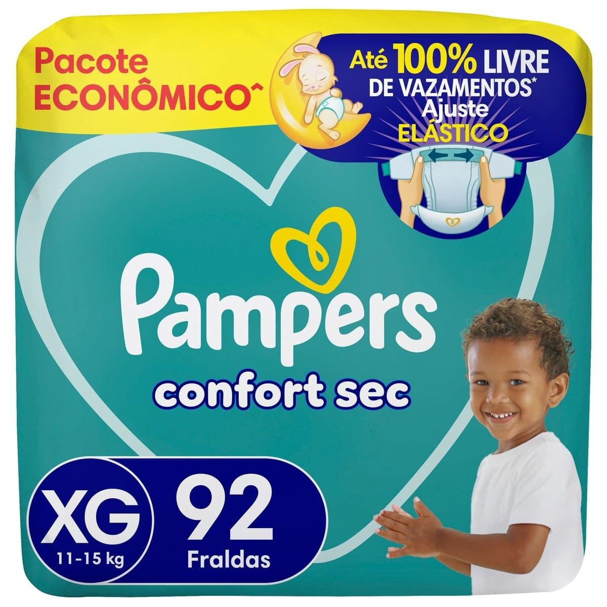 Fralda Pampers Confort Sec XG 92 Unidades — Pampers | Farmácia Resyla