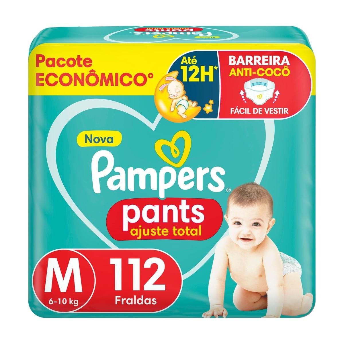 Fralda Pampers Pants Ajuste Total M 112 Unidades — Pampers | Farmácia Resyla