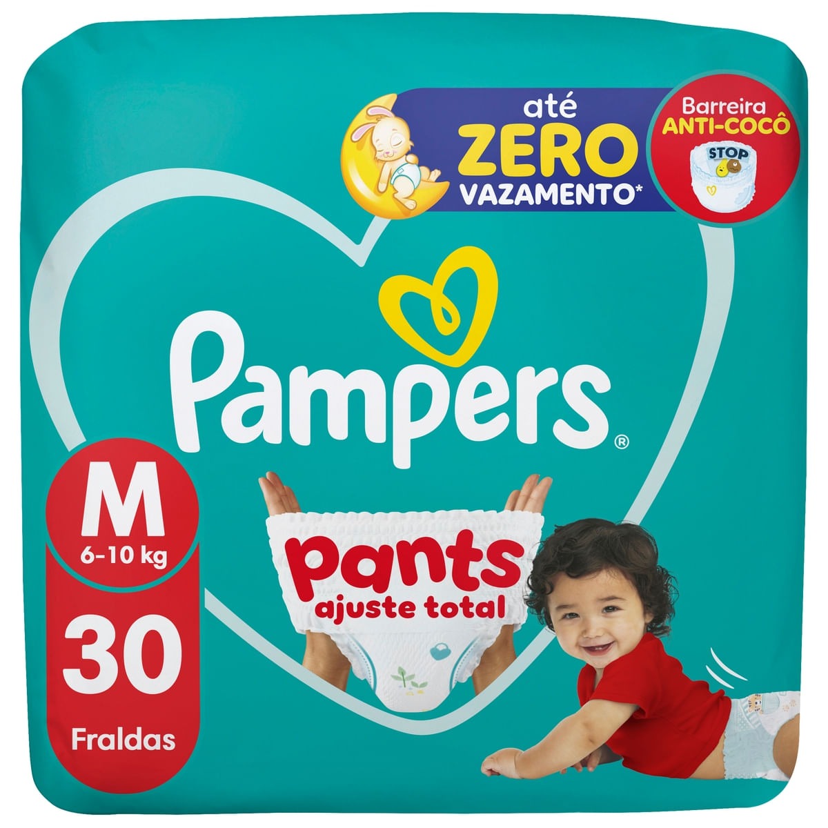 Fralda Pampers Pants Ajuste Total M 30 Unidades — Pampers | Farmácia Resyla
