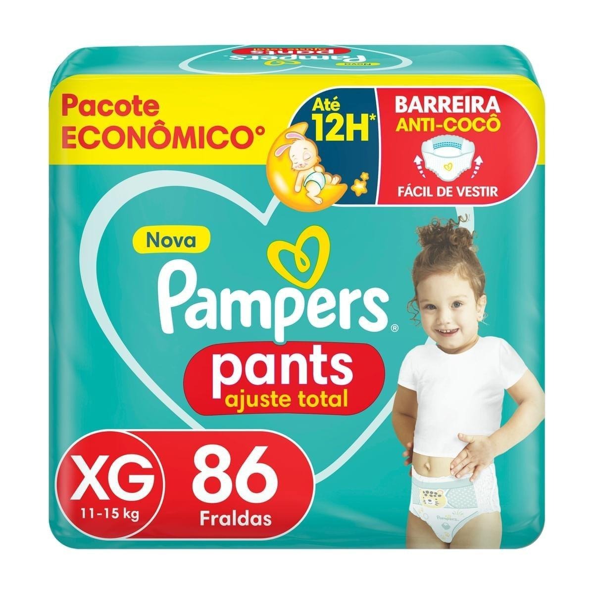 Fralda Pampers Pants Ajuste Total XG 86 Unidades — Pampers | Farmácia Resyla