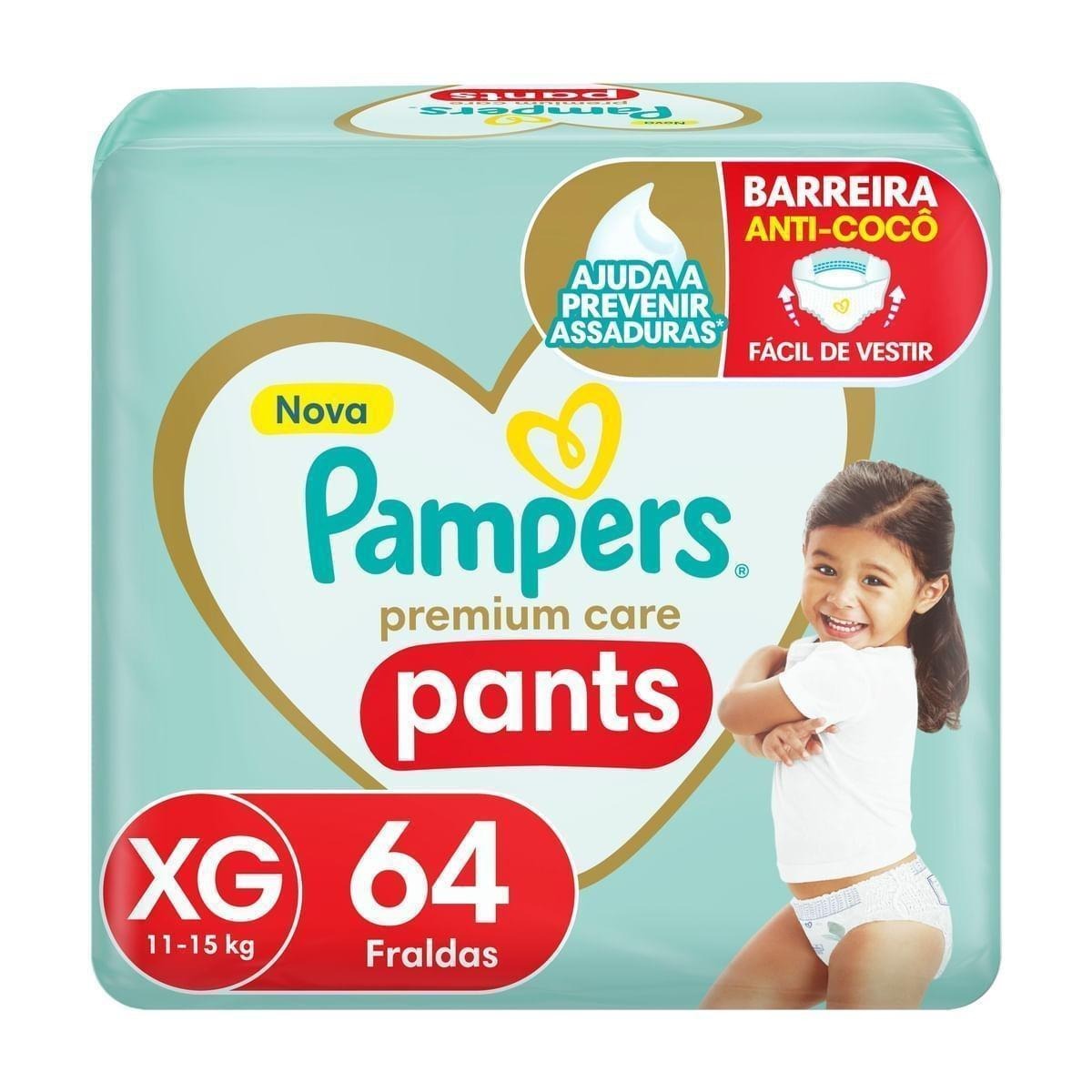 Fralda Pampers Pants Premium Care XG 64 Unidades — Pampers | Farmácia Resyla