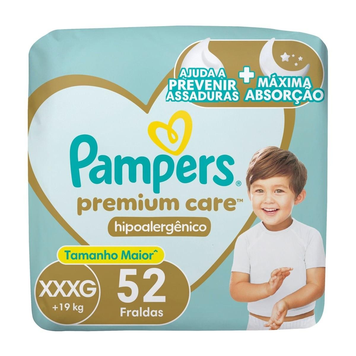 Fralda Pampers Premium Care XXXG 52 Unidades — Pampers | Farmácia Resyla