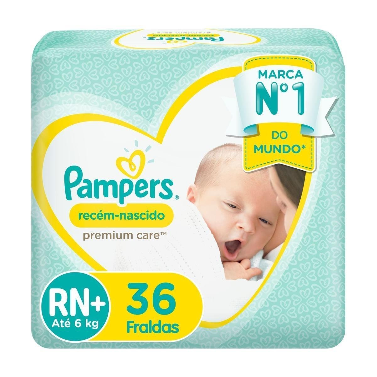 Fralda Pampers Recém-Nascido Premium Care RN+ 36 Unidades — Pampers | Farmácia Resyla