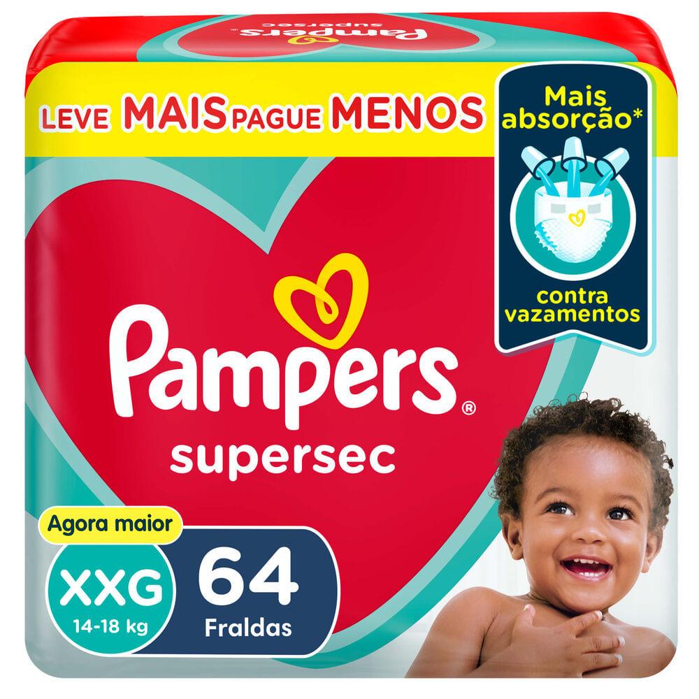 Fralda Pampers Supersec XXG 64 Unidades — Pampers | Farmácia Resyla