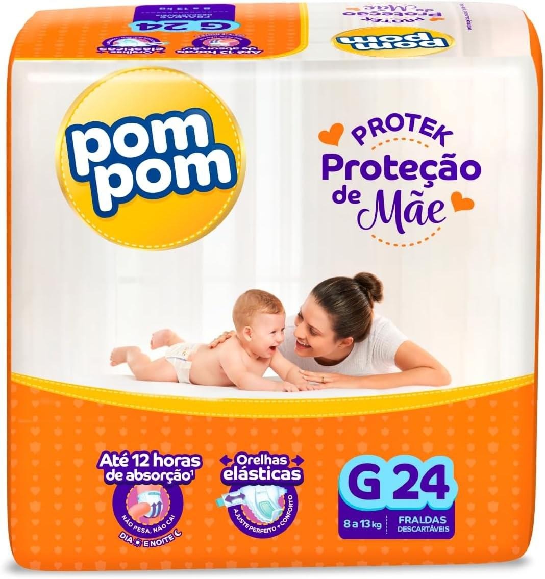 Fralda Pom Pom Protek Proteção de Mãe G 24 Unidades — Pompom | Farmácia Resyla