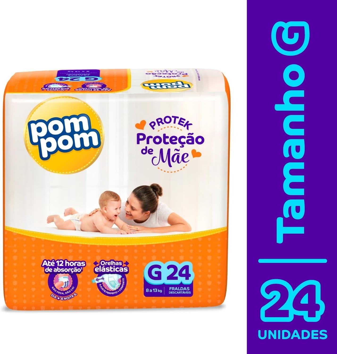 Fralda Pom Pom Protek Proteção de Mãe G 24 Unidades — imagem 2 | Farmácia Resyla