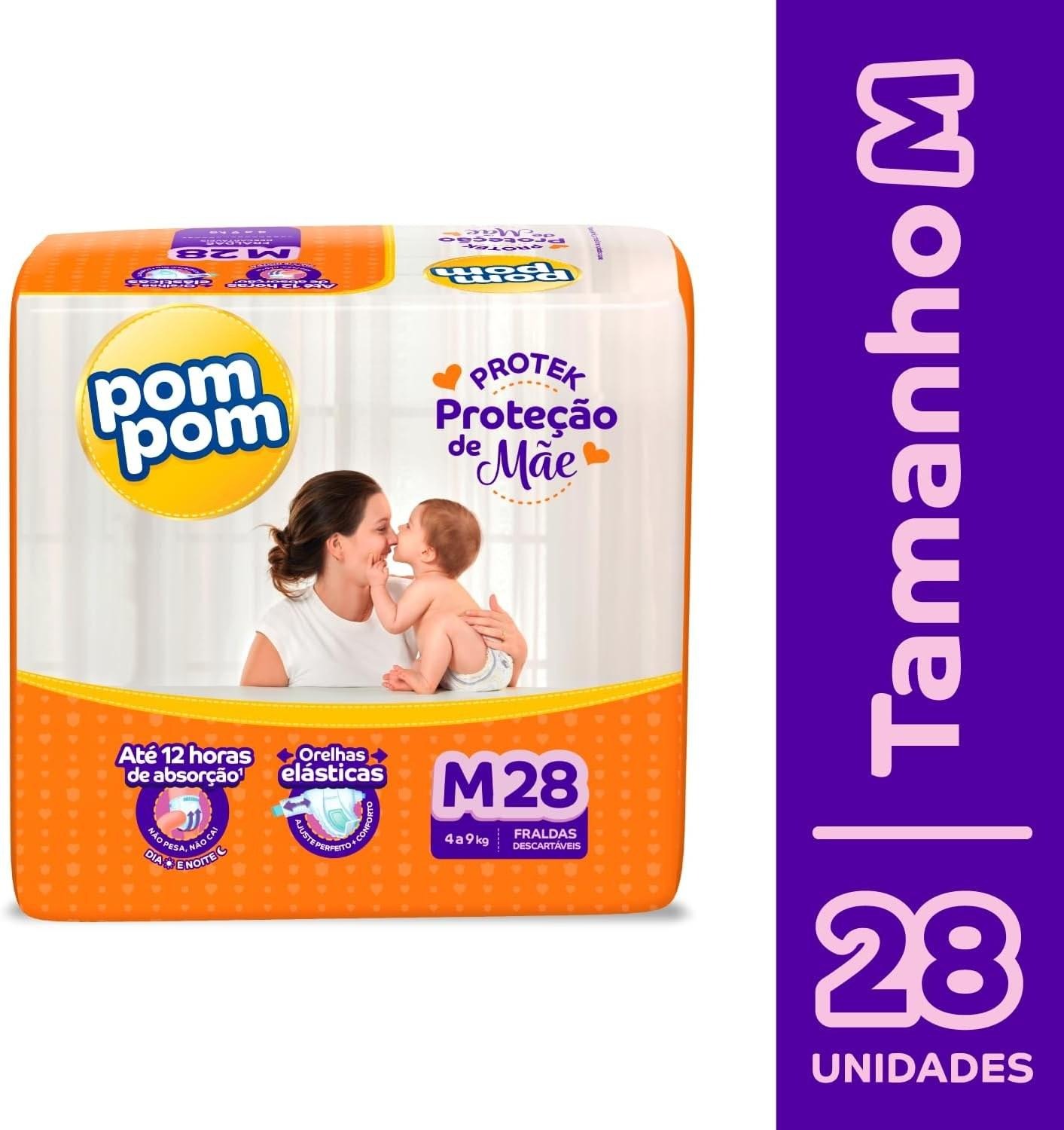 Fralda Pom Pom Protek Proteção de Mãe M 28 Unidades — imagem 2 | Farmácia Resyla