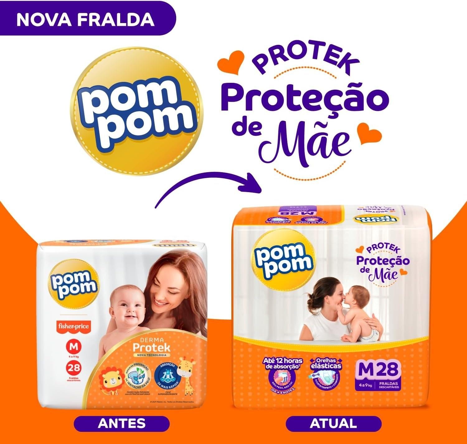 Fralda Pom Pom Protek Proteção de Mãe M 28 Unidades — imagem 4 | Farmácia Resyla