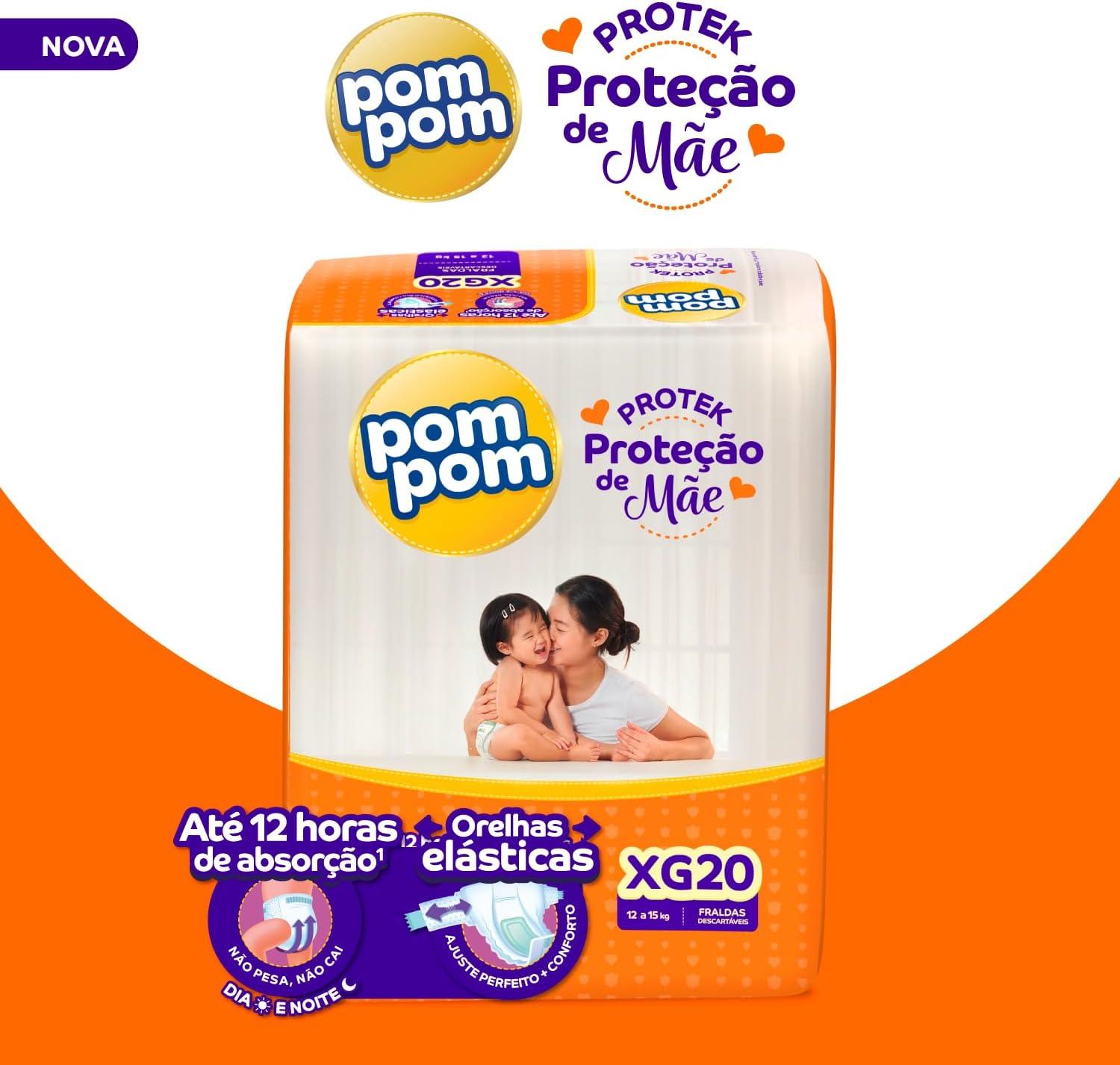 Fralda Pom Pom Protek Proteção de Mãe XG 20 Unidades — imagem 3 | Farmácia Resyla