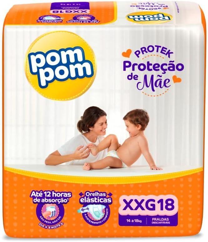 Fralda Pom Pom Protek Proteção de Mãe XXG 18 Unidades — Pompom | Farmácia Resyla